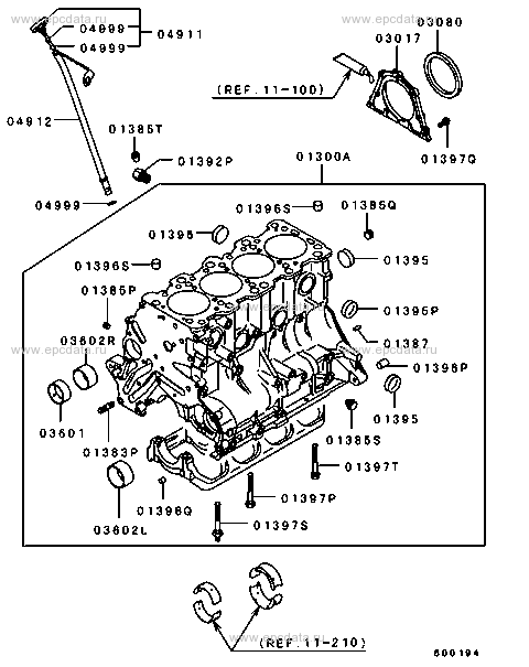 Cylinder block for Mitsubishi Pajero V30/V40, 2 generation 01.1991 - 04 ...