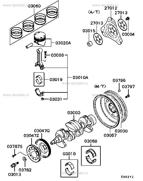 Piston & Crankshaft For Mitsubishi Libero 1 Generation, Restyling 09. 