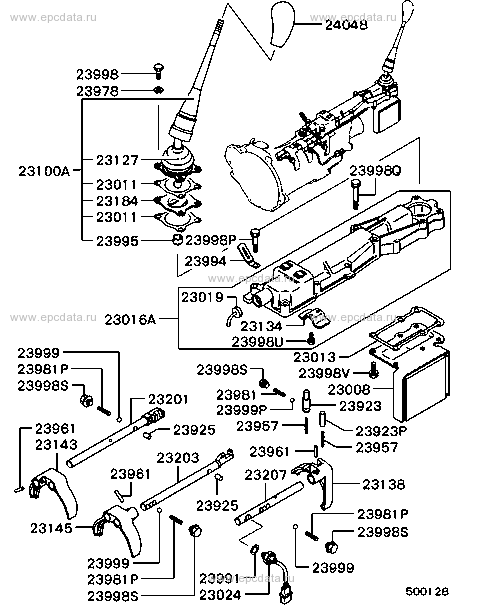 M/t gearshift control for Mitsubishi Pajero Mini MNPF7 - Auto 