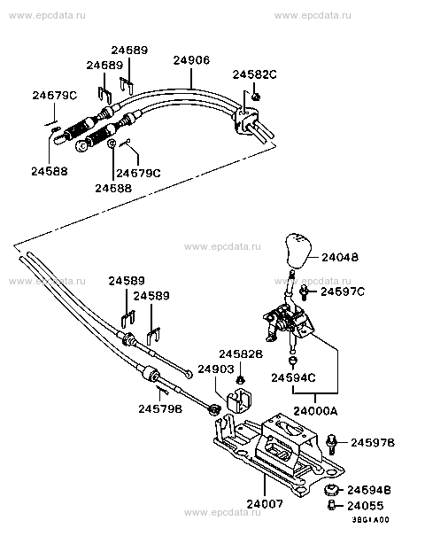 M/t floor shift linkage for Mitsubishi FTO 1 generation 10.1994