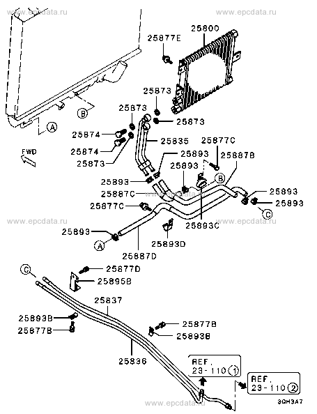 A/t oil cooler & tube for Mitsubishi Challenger K9_W, 1 generation