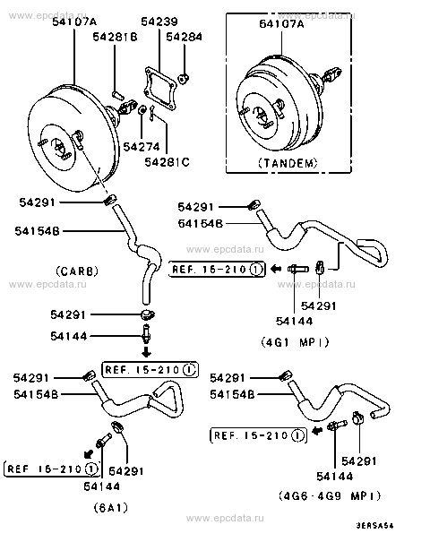 MB895345 - Power brake booster for Mitsubishi Lancer SNDF - Auto parts ...