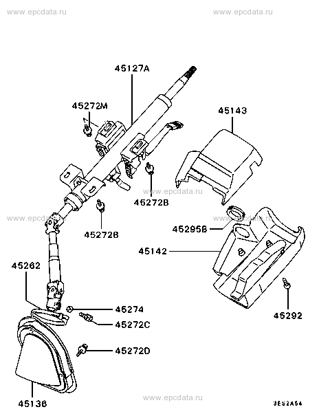 Steering column & cover for Mitsubishi Mirage 4 generation 05.1993 - 11 ...