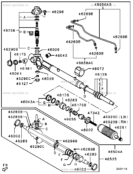 Steering Gear For Mitsubishi Pajero V80, 4 Generation 10.2006 - 09.2011 