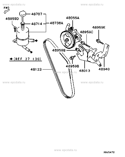 Power steering oil pump for Mitsubishi Challenger K9_W, 1 