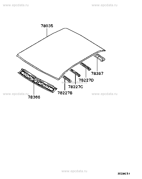 MR152335 - Roof & lid for Mitsubishi Mirage SRPM - Genuine parts