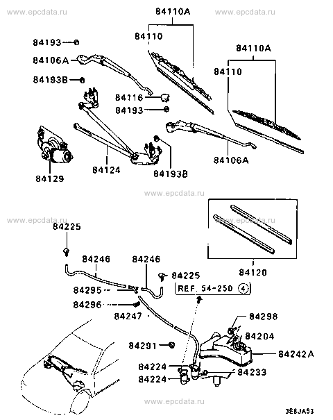 Windshield wiper & washer for Mitsubishi Mirage SNHE2 - Auto parts 