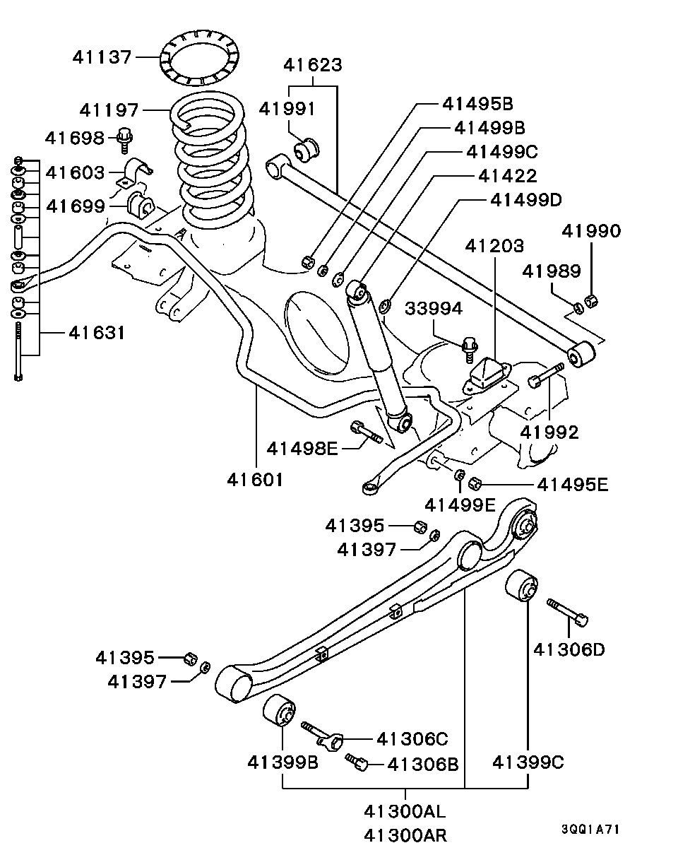 Rear susp for Mitsubishi Challenger K97WG, Z(WIDE),5FM/T NHF 1996.05 ...