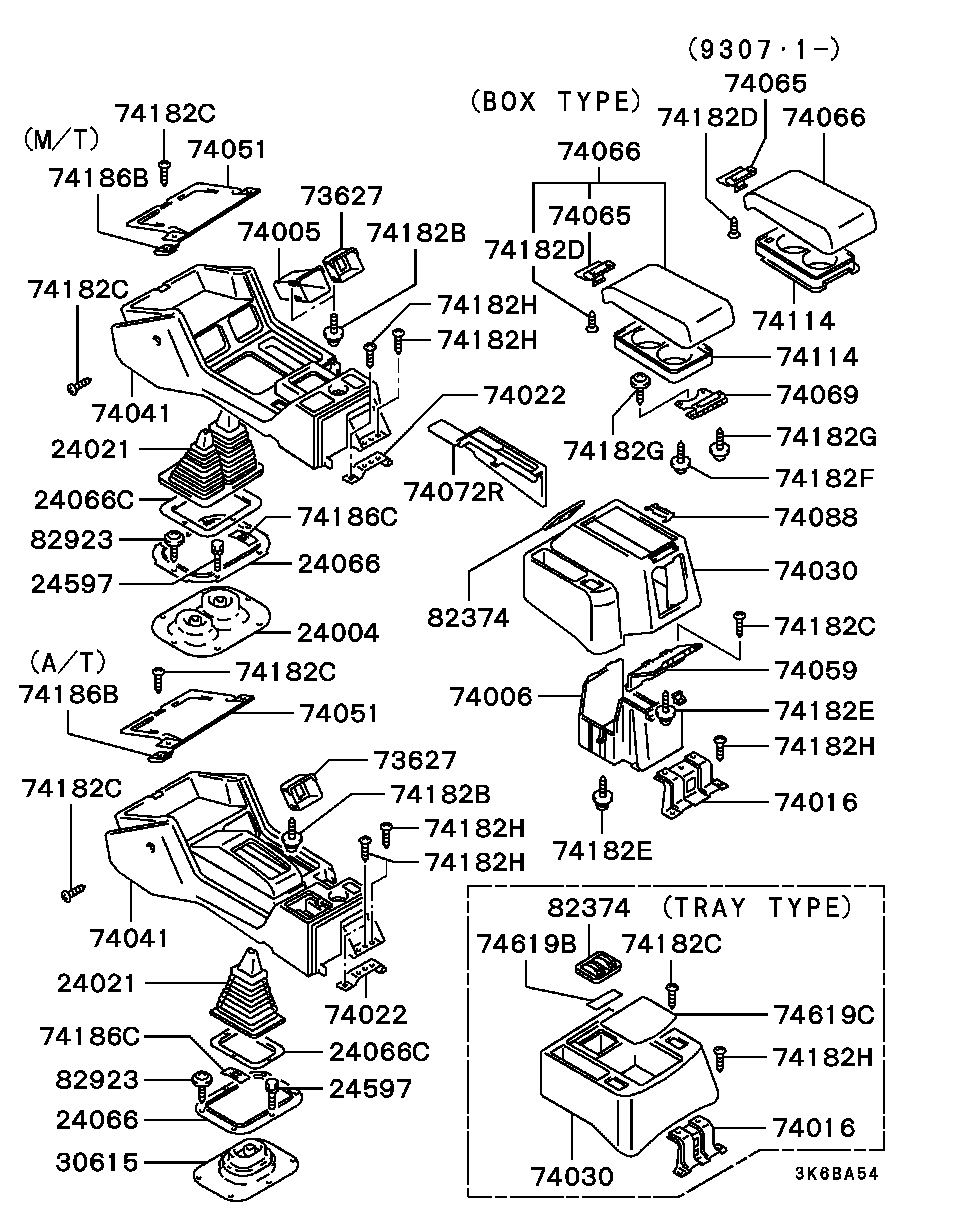 Console for Mitsubishi Pajero V24W, XG(SS4),5FM/T NHF 1990.10 - 1999.11 ...