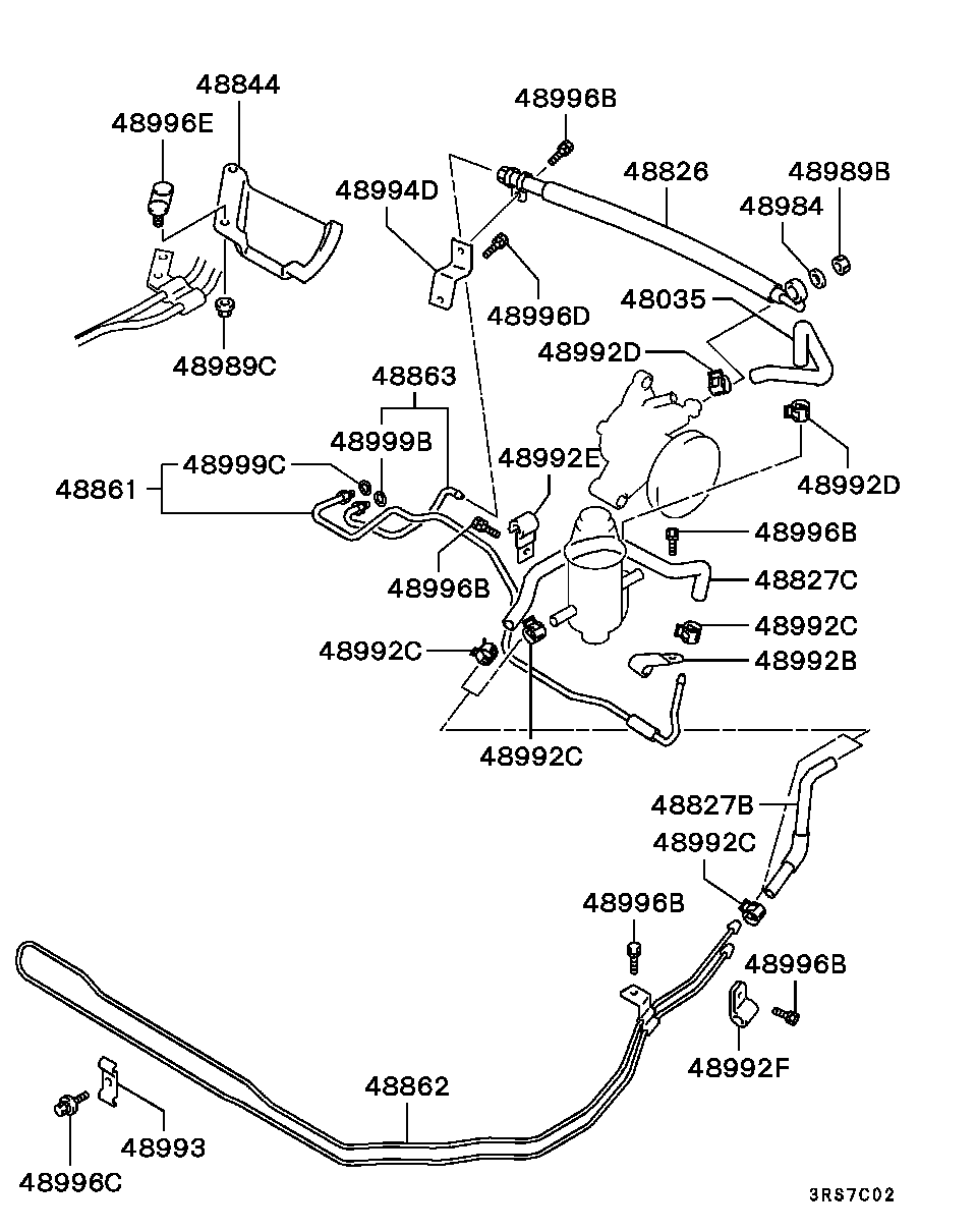 Power steering oil line for Mitsubishi GTO Z16A, GTO SPECIAL