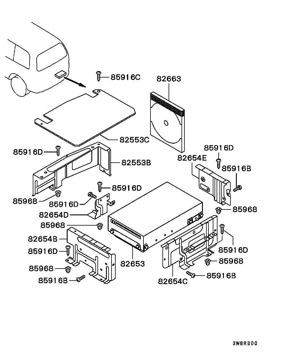 Miscellaneous accessory parts for Mitsubishi Delica Space Gear